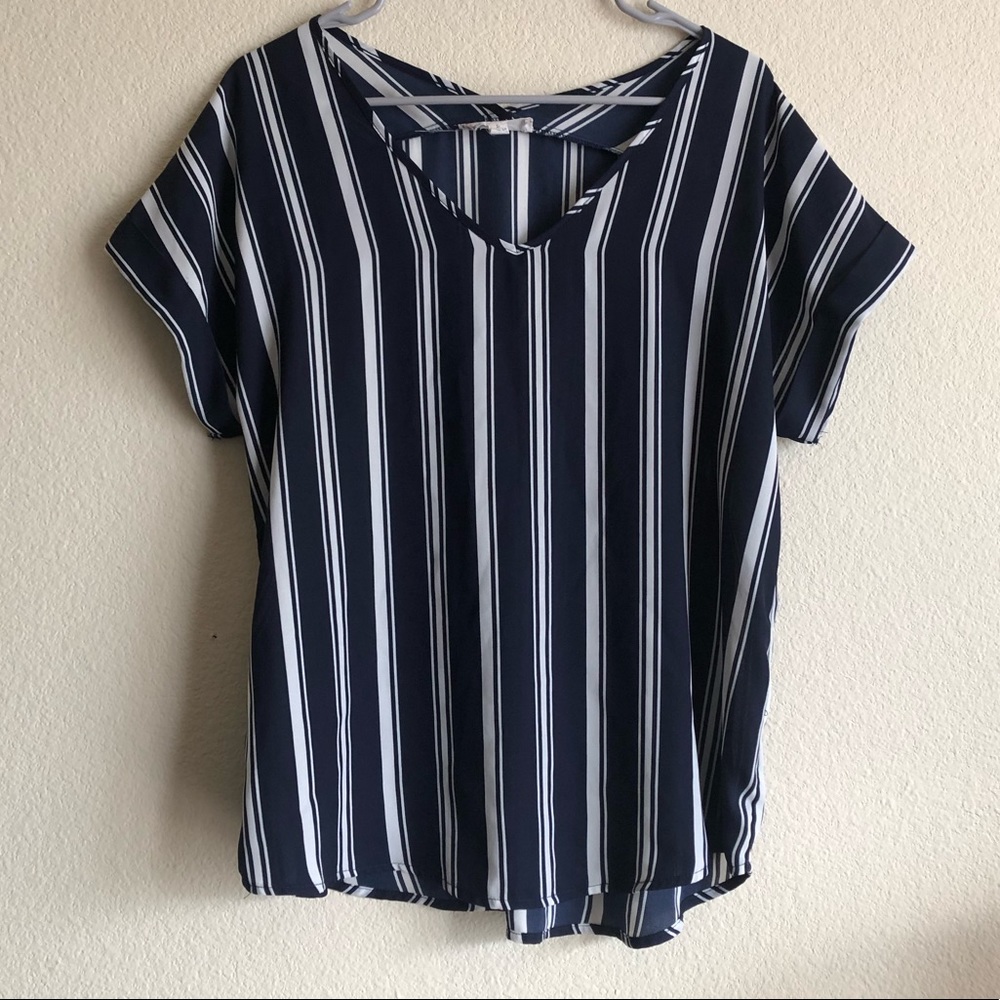 Blue and White light Top